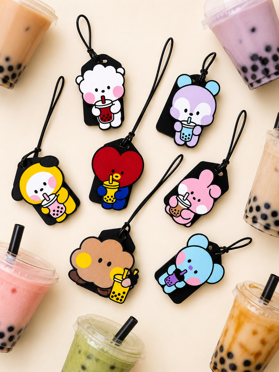 BTS BT21 Boba Inspired Luggage Tag