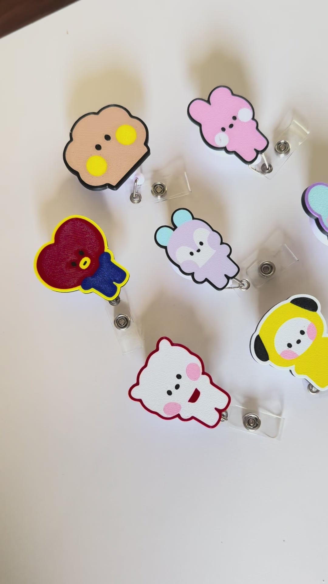 BTS BT21 Inspired Badge Reel